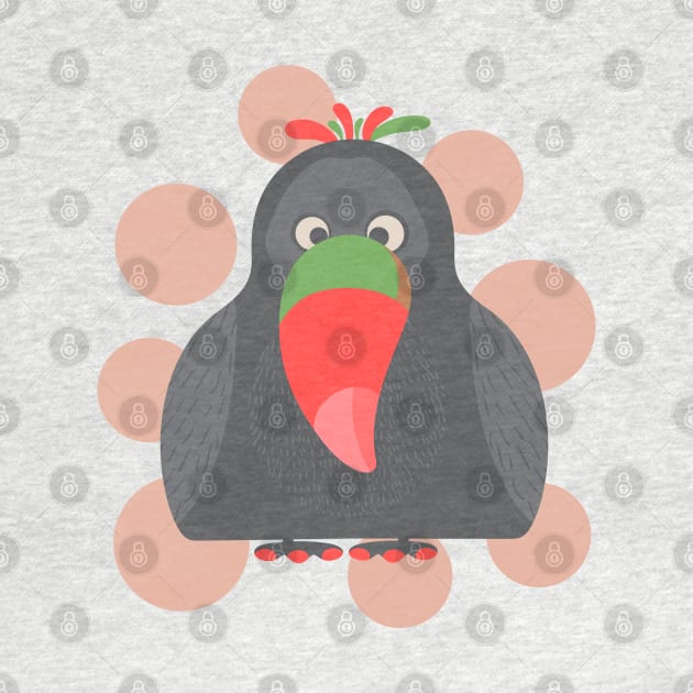 HAPPY TOUCAN Funny Cute Silly Cartoon Bird with Party Polka Dot Bubbles - UnBlink Studio by Jackie Tahara by UnBlink Studio by Jackie Tahara